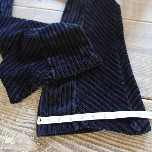 Free People Pants Womens XS Black Ribbed Velvet Flare Leg High Rise Stretch Boho - Picture 10 of 11